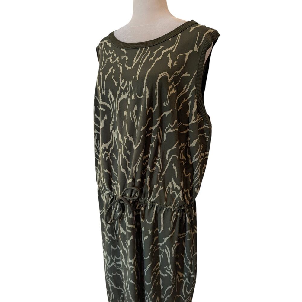Athleta Rincon Printed Voyage Eucalyptus Olive Dress Plus Size 1X - Picture 3 of 8